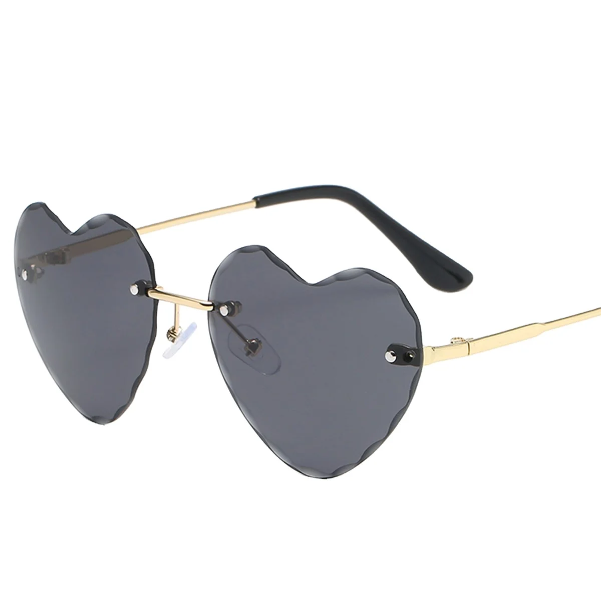 

[RTS] Current Fashion Designer Styling Metal Frameless Heart Shape Children Sunglasses CE UV400 Kids Sunglasses Wholesale