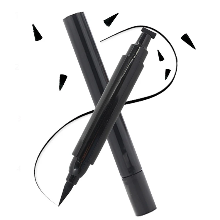 

Zhenhai Double head waterproof stamp eyeliner long lasting fast dry private label liquid eyeliner with stamp, Black