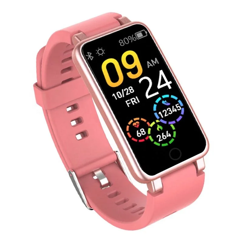 

Newest arrive C2plus fitness tracker smart wristband blood oxygen 1.3inch large screen smart watch bracelet for smart phone pink