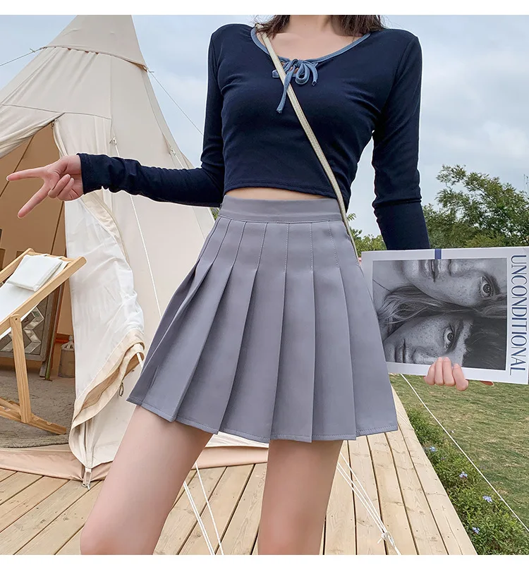 

Women Fashion Summer High Waist Pleated Skirt Hot Selling Fashion Summer Skirts Women Pleated Mini Short Zipper Skirt, As picture