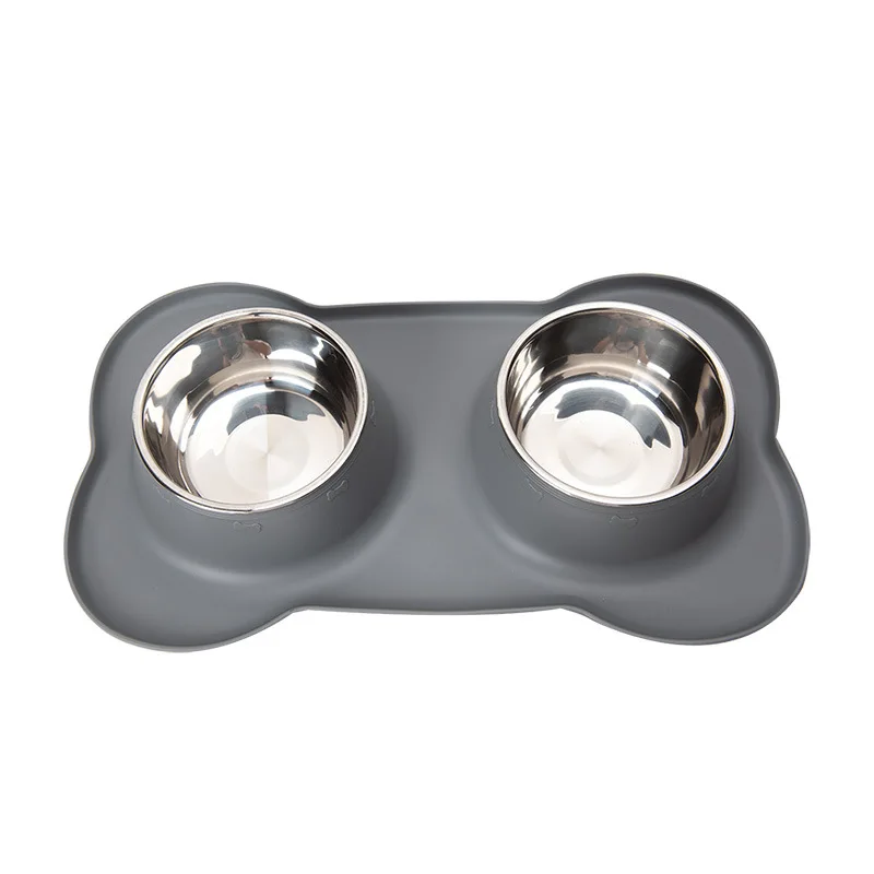 

Pet bowl with anti-spill silicone mat for cats and dogs