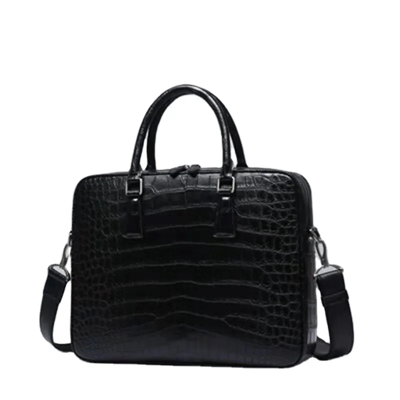 

Luxury genuine crocodile leather handbag alligator belly skin laptop bag top quality business men's briefcase, Choice