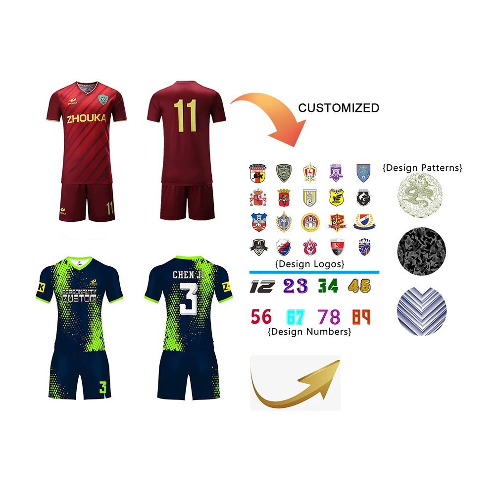 

Latest Technologies In Printing Custom Logo Maillot Football Clothes Design Men Soccer Wear Cheapest Soccer Jersey For Team