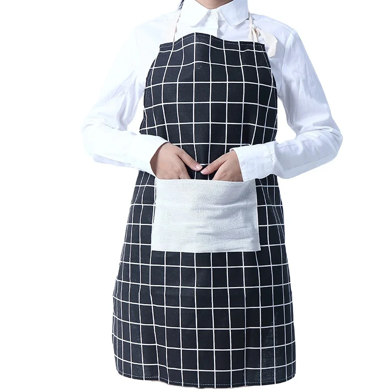 

OEM quality China wholesale Kitchen cotton and linen apron oil-proof thickening Apron cooking protective clothes