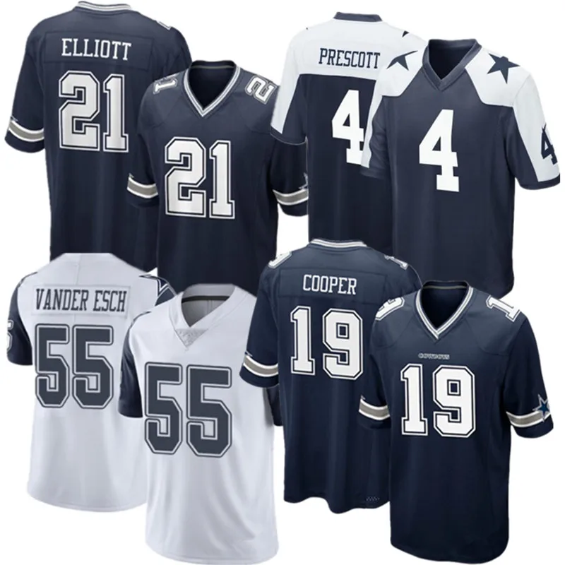 

4 Dak Prescott Jersey 21 Ezekiel Elliott 55 Leighton Vander Esch Football Jerseys