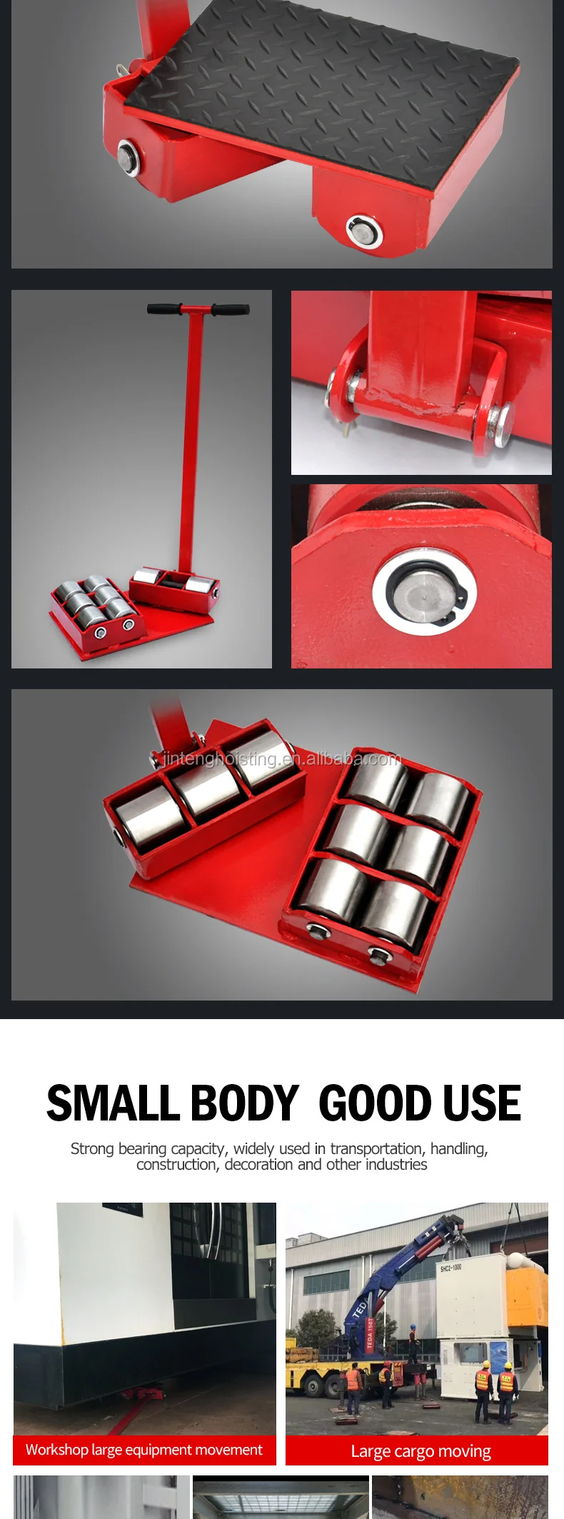 In Stock Rigger Skates/roller Skid For Machinery Moving/1624t,Steel