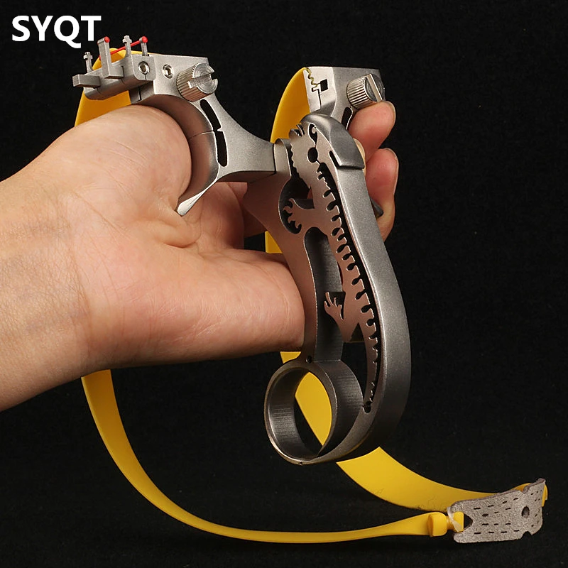

High Power Stainless Steel Lizard Slingshot Flat Rubber Band Slingshot Powerful Elastic Shooting Outdoor Sports Hunting Catapult