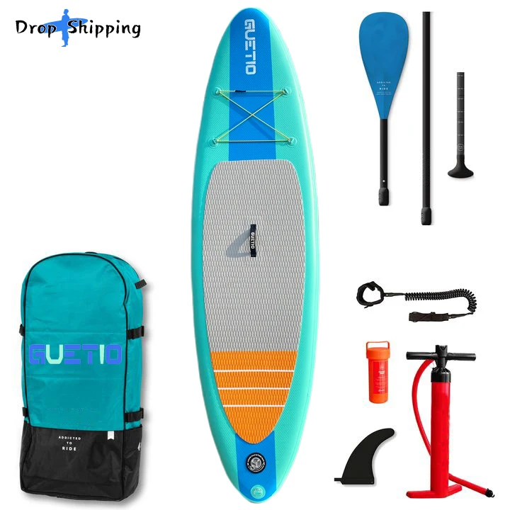 

GUETIO CE Certificate Wholesale Top ISUP Inflatable Wakeboard Skimboard Stand Up Surfing Paddle Board, As the picture or can be customized