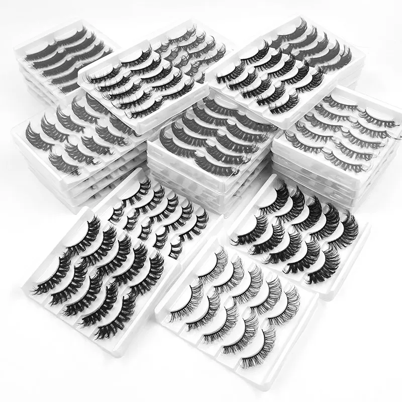 

3D Effect Bulk Package Eyelashes Faux Mink Lashes 2021 Hot Sell Style Customized Package Private Label And Logo, Black