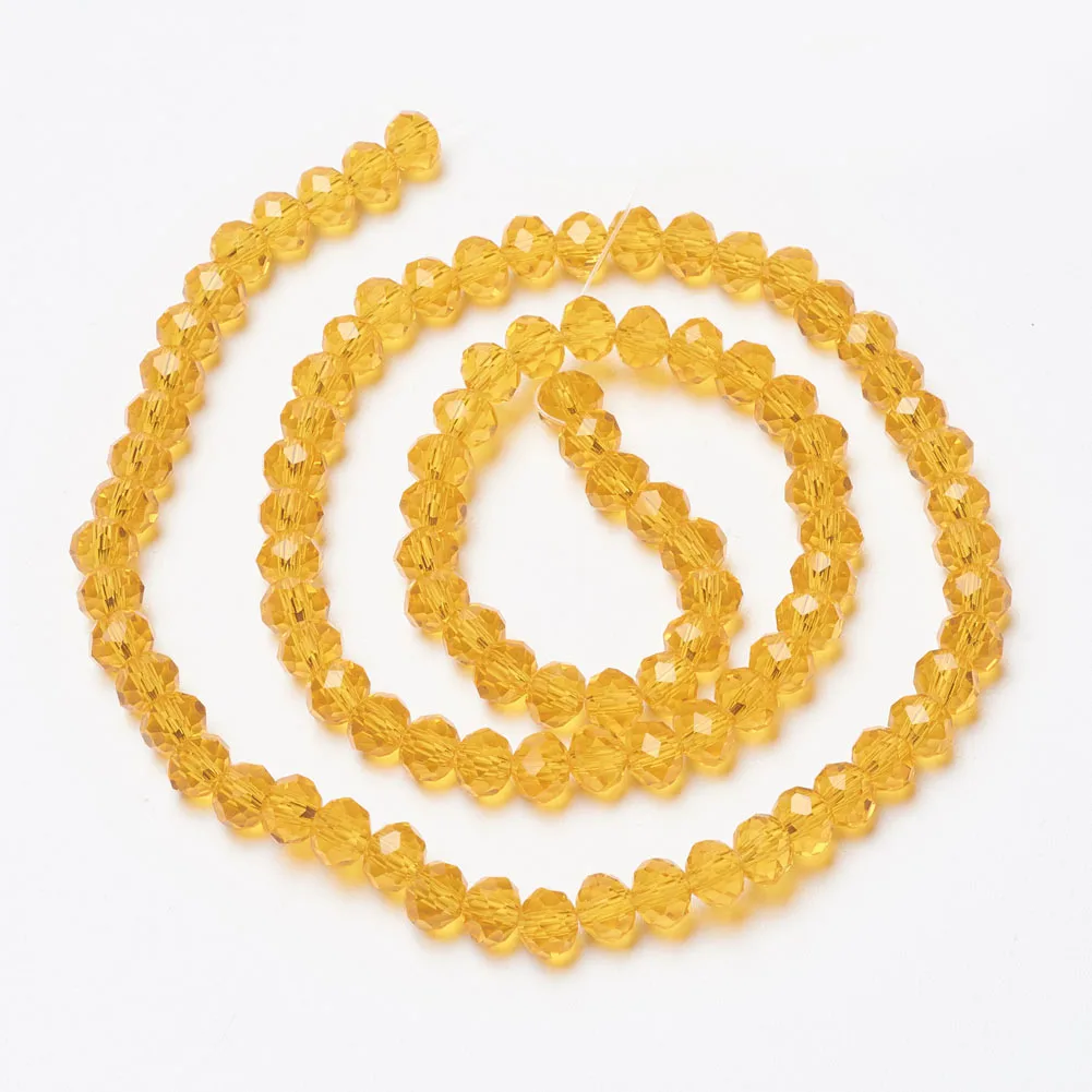 

PandaHall 4mm Faceted Rondelle Orange Glass Beads