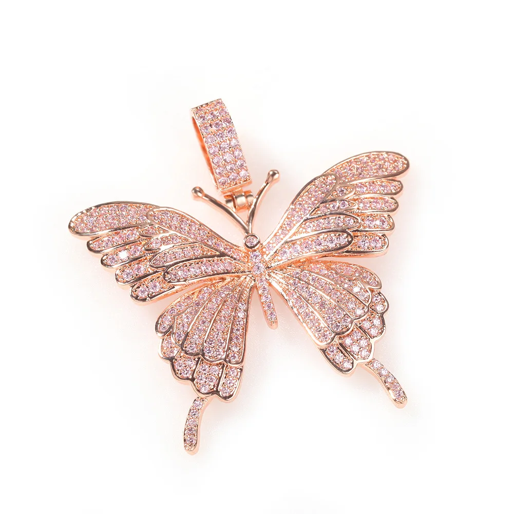 

Pink Zircon Butterfly Pendant hot style Fashionista Wholesale Lady's Neckle Pendant