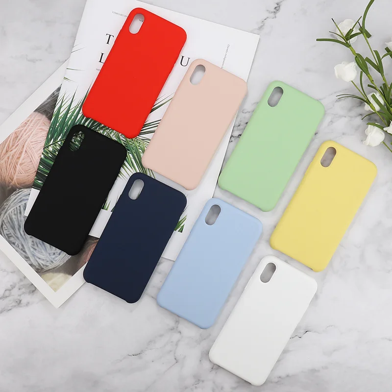 

Full TPU Red Black Blank Liquid Silicone Phone Case For iPhone 11 X XR XS Max, Customized