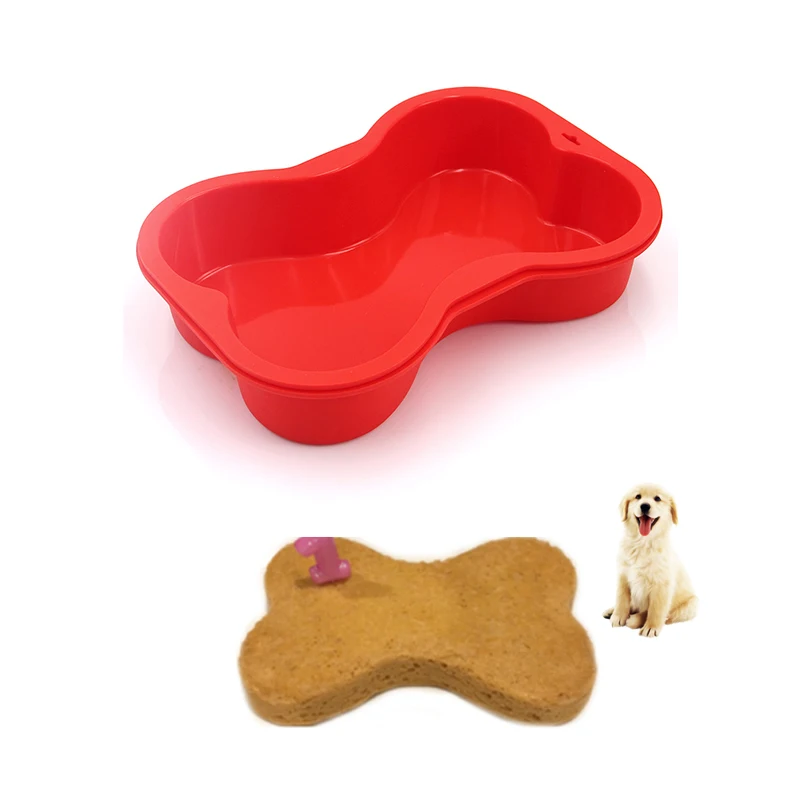 

Amazon Hot Selling Silicone Dog Bone Shape Cake Pan Baking Mold for Puppy Birthday Cake Mix Novelty