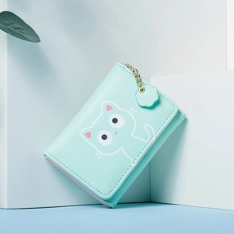 

high quality Jelly kids fold purse short girl cat cute ladies wallet purse
