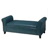 Living room bedroom furniture imitation leather storage Ottoman blue leather bed end stool bench