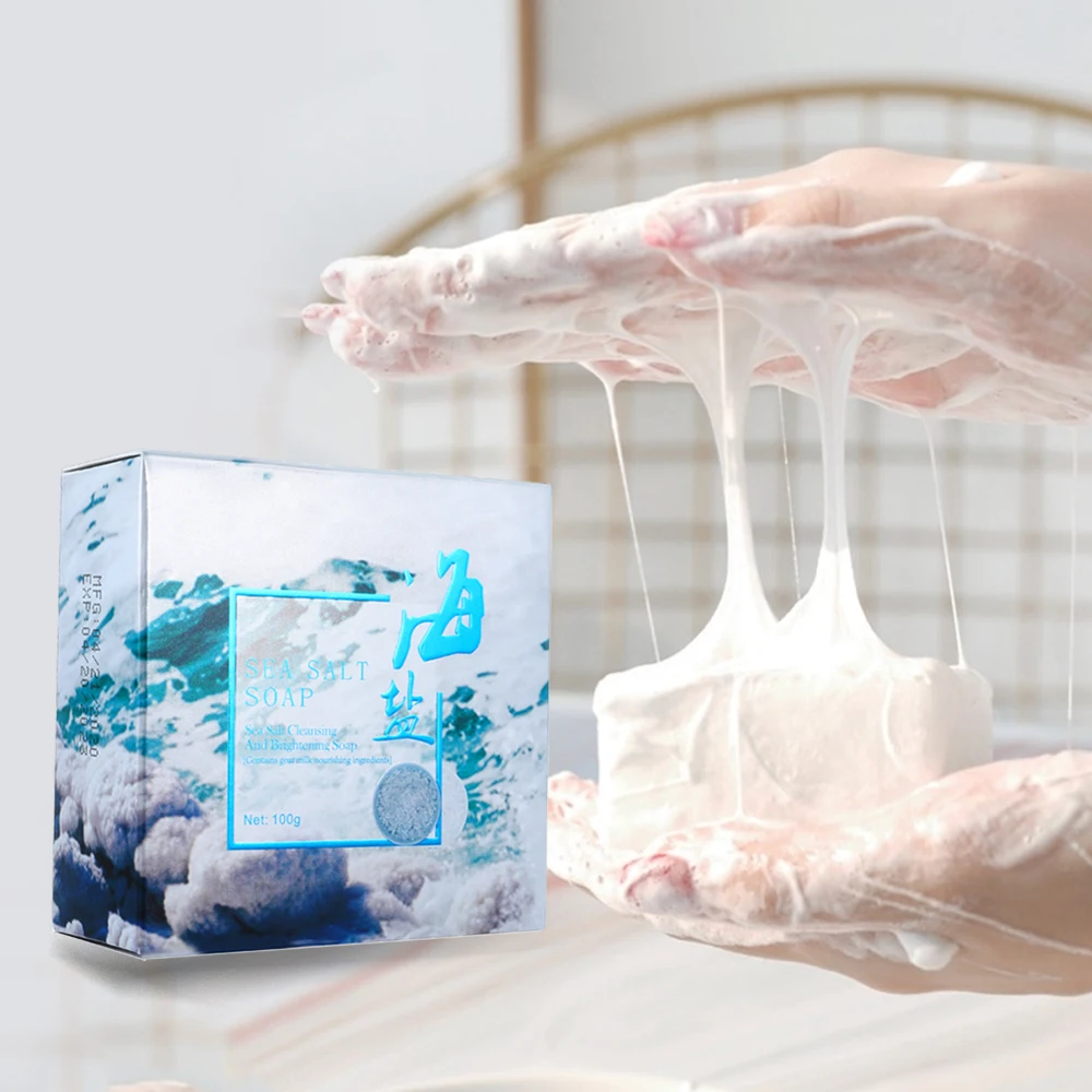 

Ameizii Beauty Personal Care Sea Salt Soap Organic Handmade Soap Removal Pimple Goat Milk Skin Whitening Body Soap Base Seife