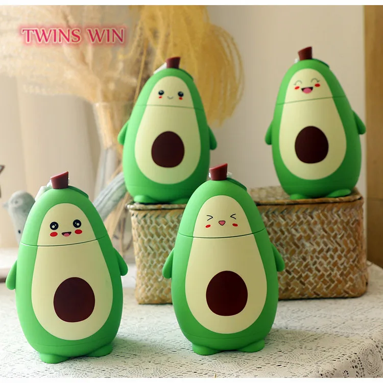 

Cute Cartoon Avocado Glass Double Layer Mori Water Cup Portable silicone water bottles CUP1537, Mix color