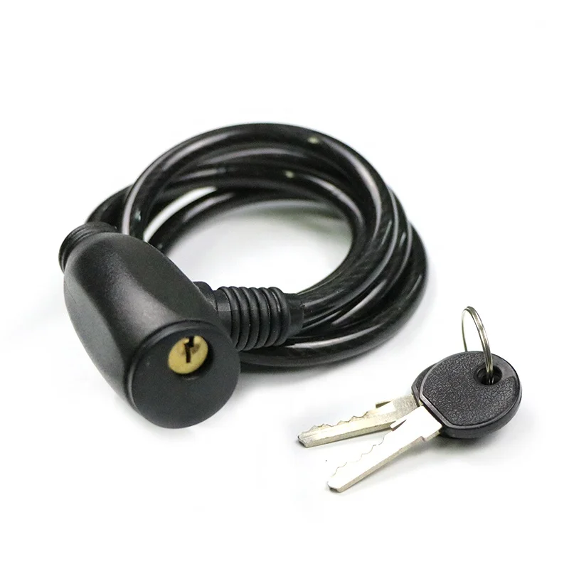 

Steel Small Anti-theft Zinc Alloy Lock Core Keys Wire scooter Cable Bike Lock, Black