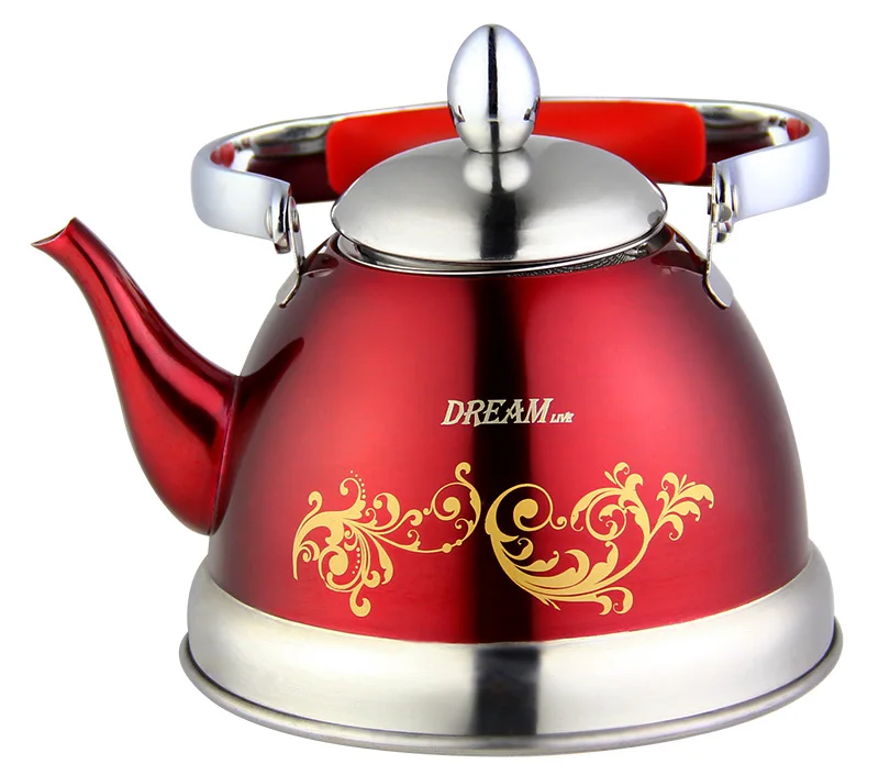 

durable using 1 liters stainless steel whistling kettle with zinc alloy & silicone foldable handle induction bottom