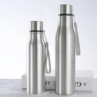 

Wevi 750ml 1000ml non-toxic single wall travel gym sports stainless steel water bottle with carrying rope