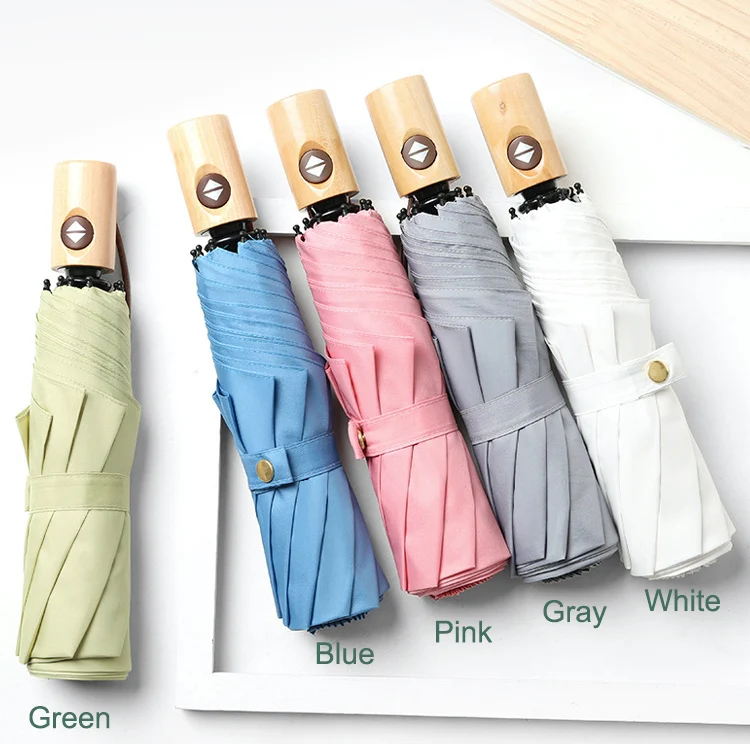 

3 Folds Auto Open Close super waterproof umbrella white