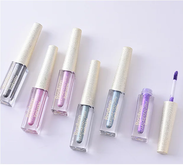 

Christmas Low Moq Private Label Pigment Cosmetic 12Colors Diamond Liquid Eyeshadow Labels Custom Gold