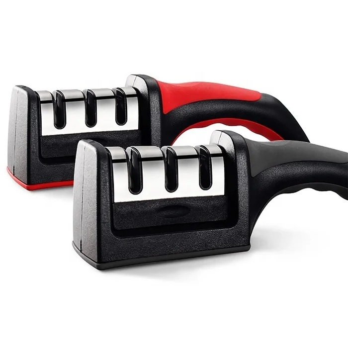 

Professional multipurpose New model 3 Stages Non slip Rubber handle Knife Sharpener