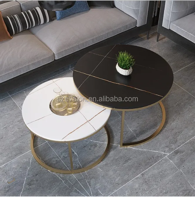 Luxury Round Coffee Table Sets Living Room Stainless Steel Furniture Marble Glass Side Table Buy Living Room Furniture Centre Glass Table Round Marble Top Coffee Table Marble Top Coffee Table Sets Product On