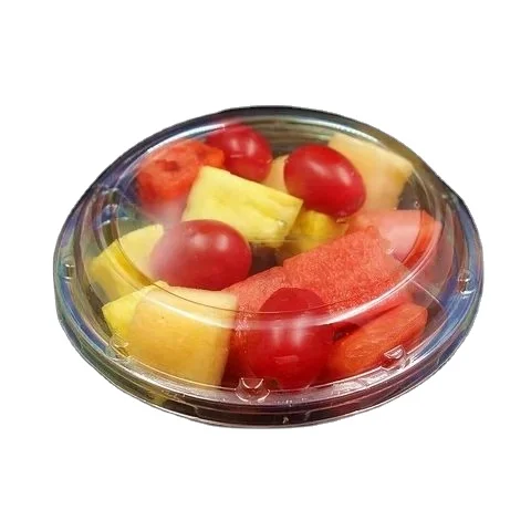 

Hot selling Wholesale transparent round food containers 3 compartment plastic fruit packaging boxes with lid