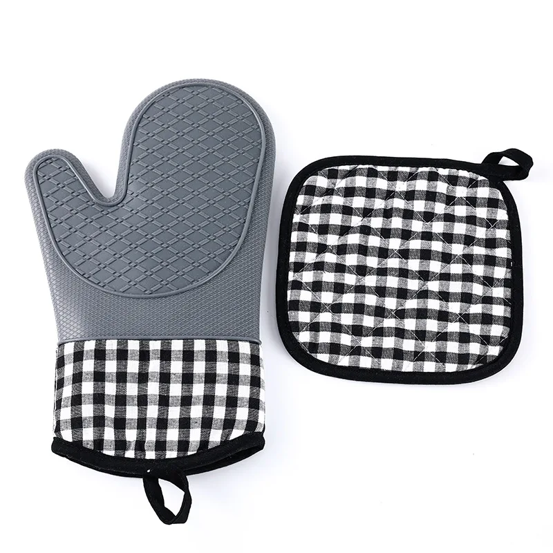 

2021 Custom Design Heat Resistant Cotton Oven Glove Oven Mitt Double Oven Gloves Mitts, Picture