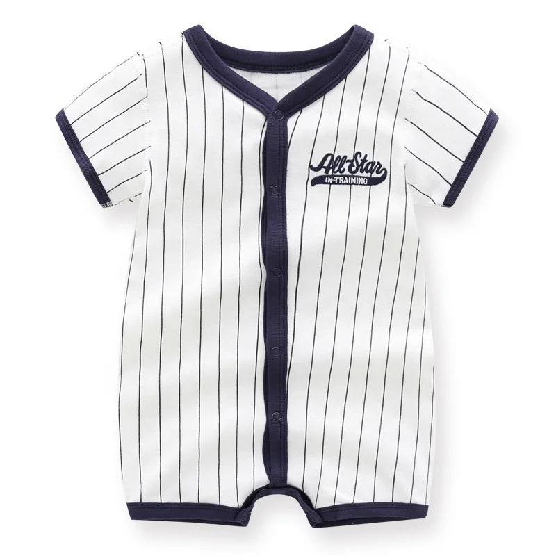 

British Style Infant Jumpsuit 0-18 Months Baby Boys Stripe Summer Clothes Rompers