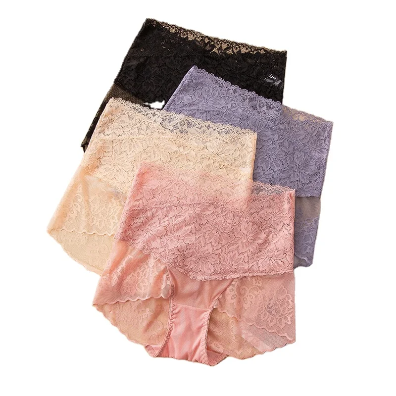 

High-Rise Sexy Lace Women's Panties Slimming Body Shaper Underwear Womens Briefs Female Transparent Seamless Lingerie Wholesale
