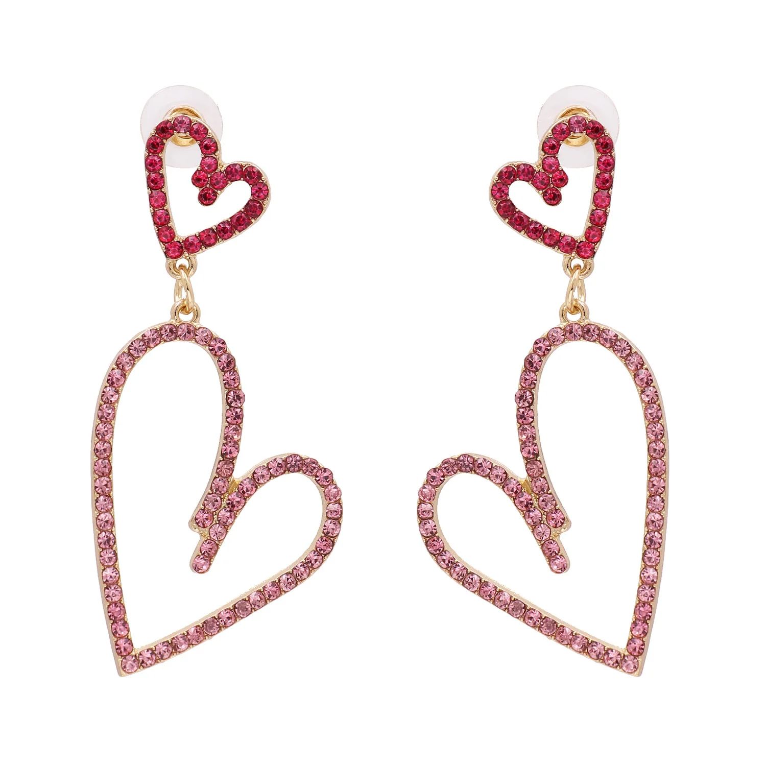 

Hotsale Delicate Geometric Shinny Heart Rhinestone Dangle Earrings Heart Earrings For Women Accessories Gift