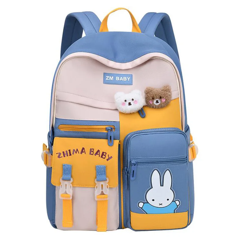 

Children Backpack Bag New Design Hot Sell Waterproof School Backpack Multi layer Capacity Primary Student Cute Backpack, Mint, ice blue, black, pink, lilac, nude
