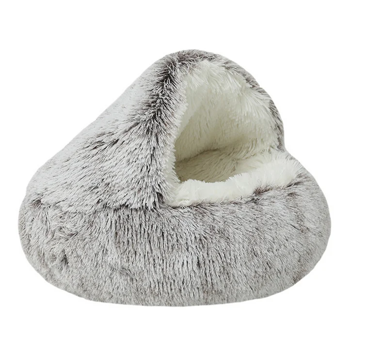 

Good Quality Washable Faux Fur And Velvet Dog Plush Kennel Cat Cave House Sofa Pet Beds, Multicolors