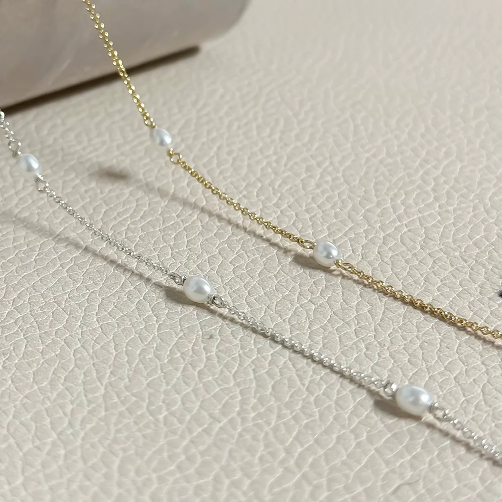New Design 14k Gold Filled Freshwater Oval Natural Pearl Bulk Cable Chain for Permanent Jewelry Making