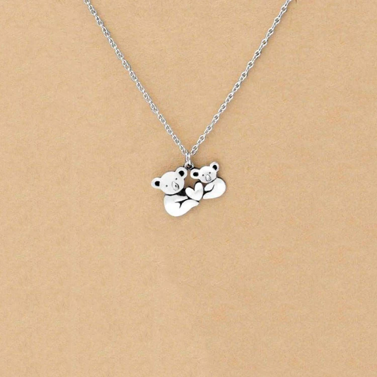 mama and baby bear necklace