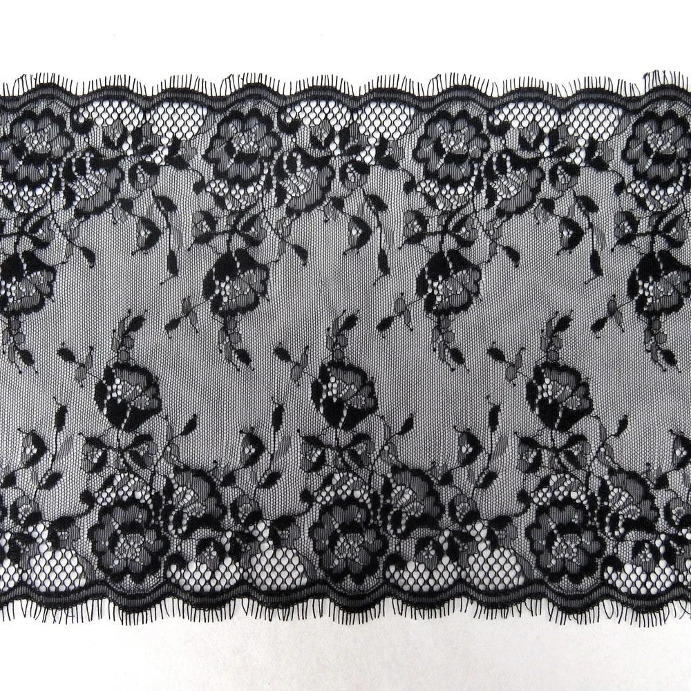 

New arrival black trimming lace eyelash bilateral style good quality, Accept customized color