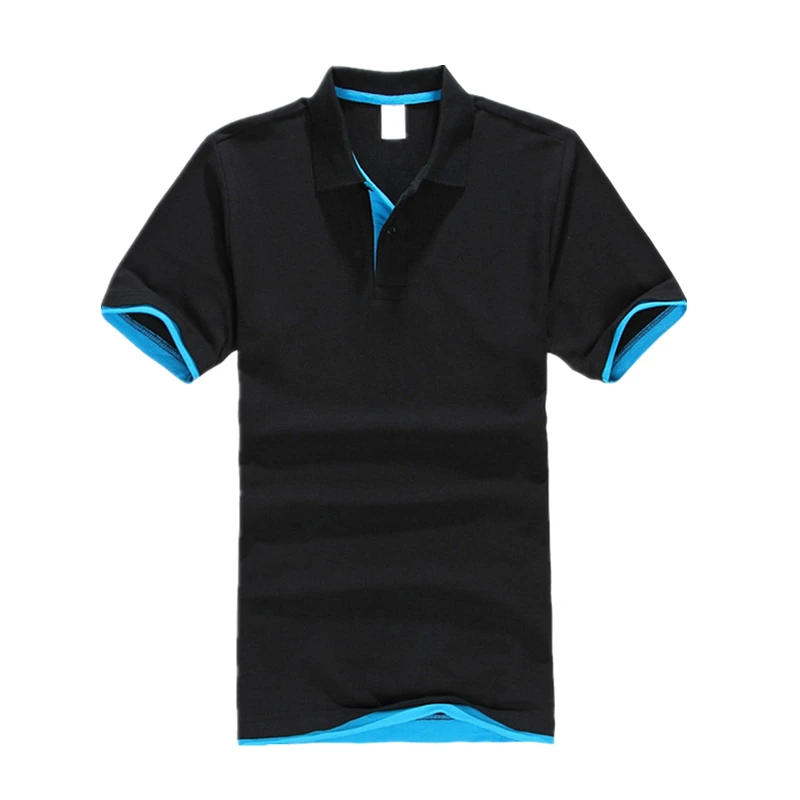 
Ready to ship small MOQ double hem contrast color polo shirts 