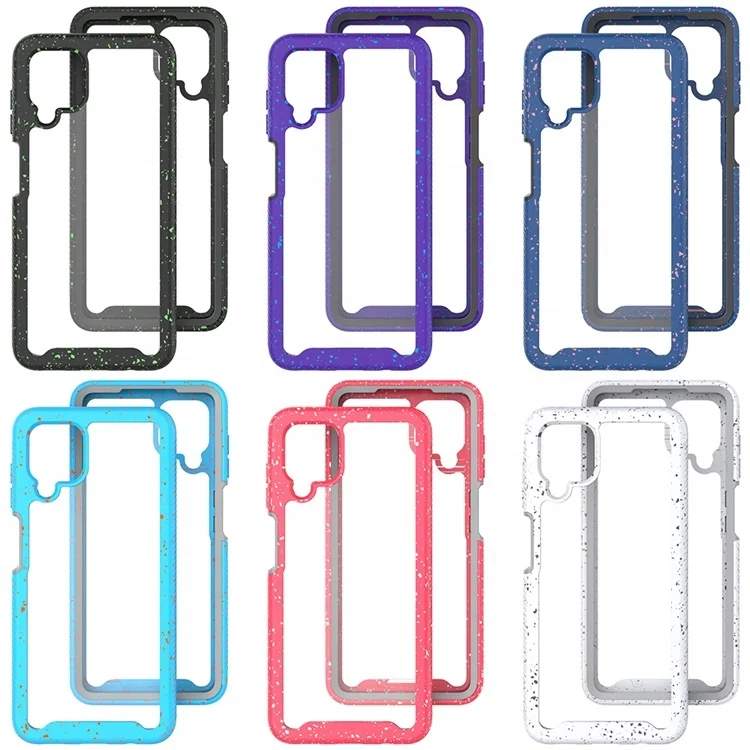 

For Samsung Galaxy A12 Shockproof Case with Hard PC Shield TPU Bumper Cover Case, Multi-color, can be customized