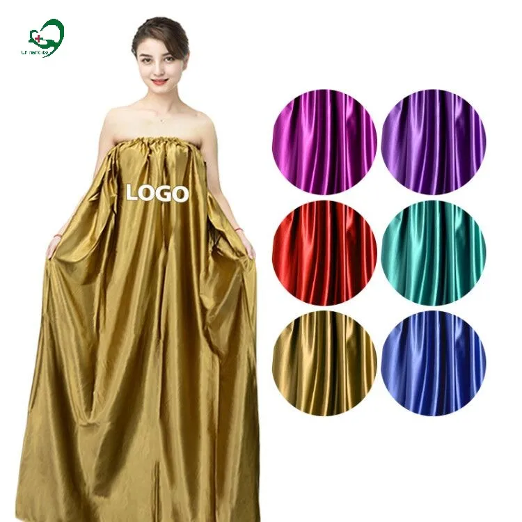 

Chinese Breathable comfortable herbal yoni v steam seat gown robe capes custom made wholesale women vagina steaming gowns dress, Golden, purple and champagne