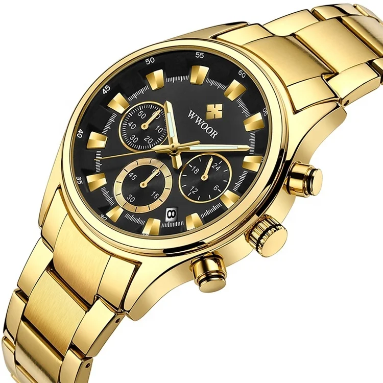 

Luxury Brand Male Reloj Wwoor New Mens Chronograph Quartz Wrist Watch, 4 colors