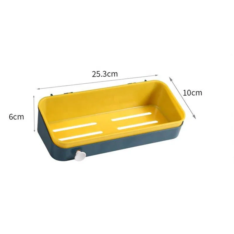 

Bathroom Accessories Wall Mounted Abs Storage Ra Soap Box Shower Shelf