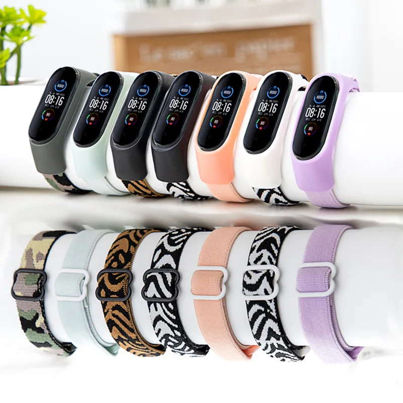 

BOORUI nylon wristband for xiaomi mi band 6 strap solo loop mi band 5 4 3 strap bracelets, 7 colors