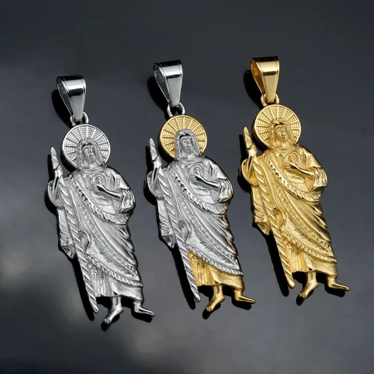 

Wholesale Unisex Fine 316 Stainless Steel Gold Plated Jesus Pendants Necklace for Men Decorative Jewelry for Gifts