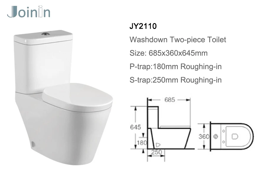 Chaozhou Sanitary Ware Bathroom Ceramic Two Piece Wc Toilet set JY2110