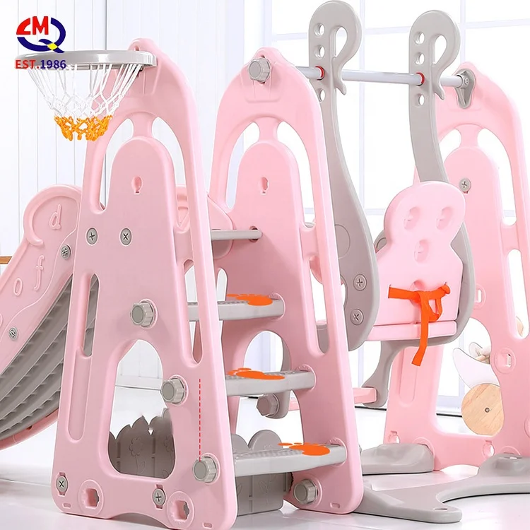 

plastic indoor children slide swing small playground garden toy sets swing slides with for sale, Colorful combination