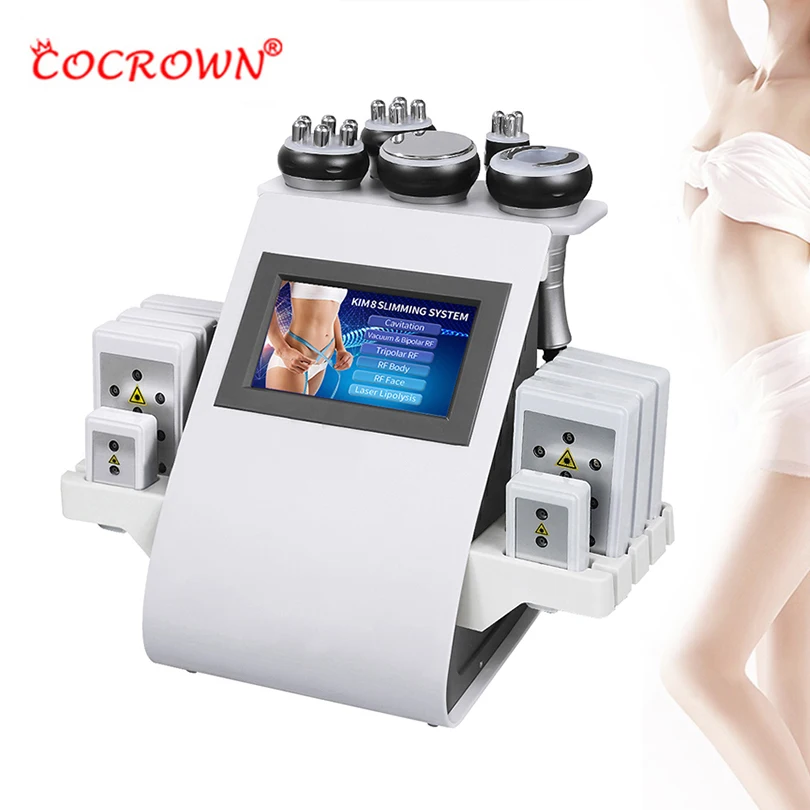 

2021 Black Friday Deal Factory Price 6 In 1 High Quality Kim 8 New Ultra Fr Cavitation Rf Vacuum Slimming Machine, White