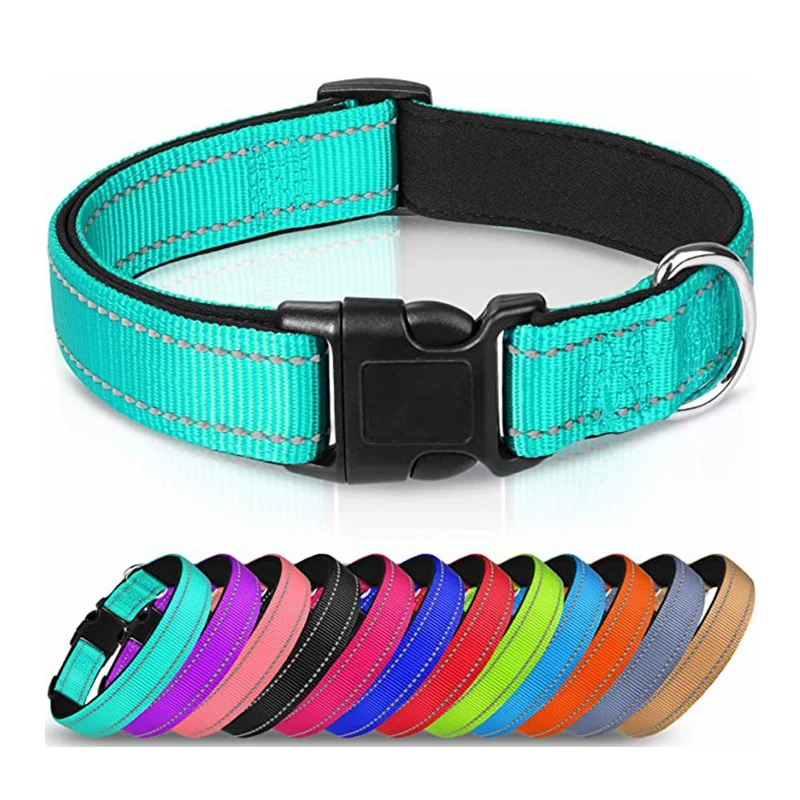 

Wholesale Reflective Dog Collar, Soft Neoprene Padded Breathable Nylon Pet Collar Adjustable for Small Medium Large Dogs, Multicolor