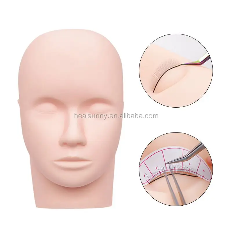 

Wholesale Silicone Eyelash Extension Training Mannequin Head Flat Model Practice Training Head, Skin